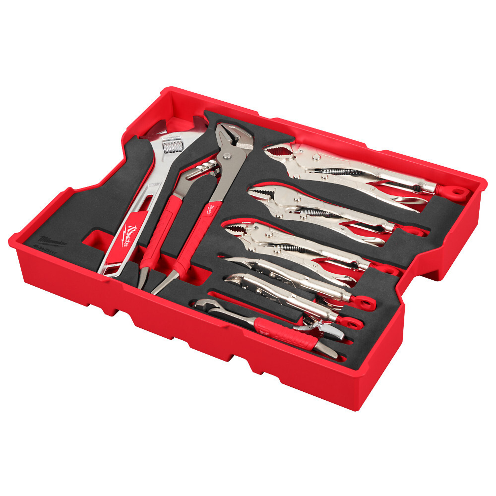 Milwaukee, 9pc. Pliers & Wrench Set with Tray for PACKOUT™, Model# 48-22-0160)